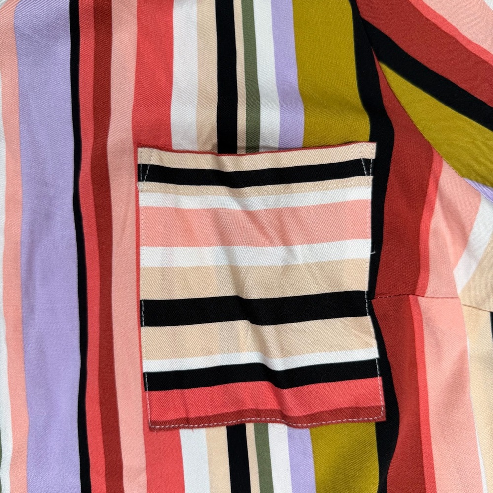 Torrid Multicolor Striped Button Down Stretch Cha… - image 7